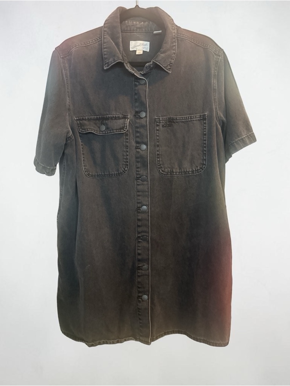 Universal Thread Washed Black Short-Sleeve Shirt Dress